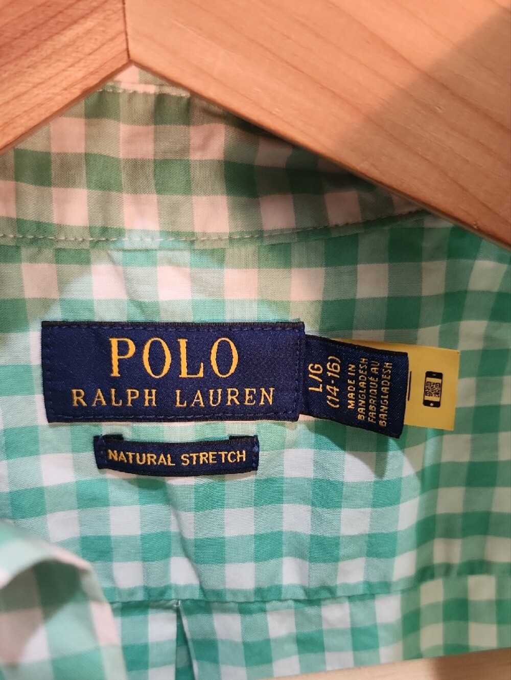 Ralph Lauren Green Gingham Short-Sleeve Button-Down Shirt - Picture 2 of 5